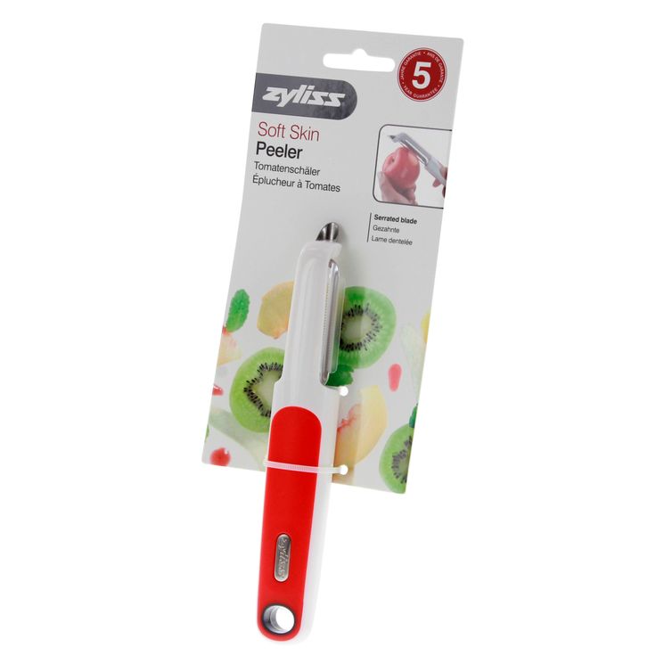 Éplucheur pivotant microdenté Zyliss, conçu pour éplucher facilement fruits et légumes délicats.