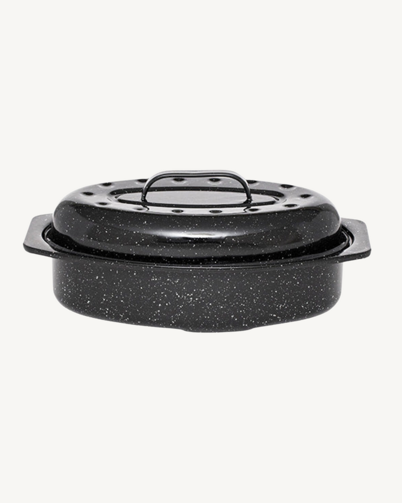 Cocotte Roaster compatible four, parfaite pour rôtis et plats mijotés.