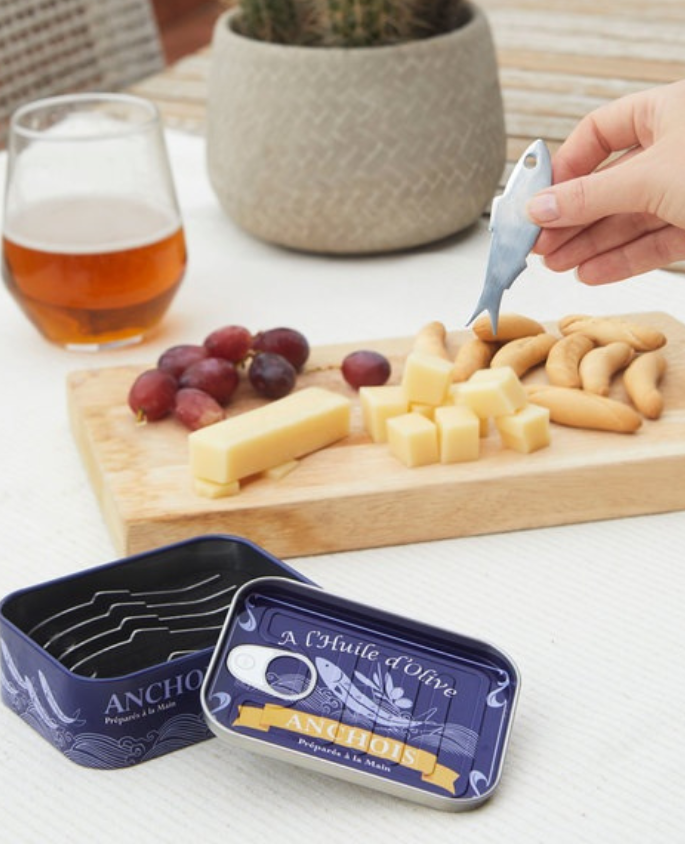 Pics Apéritif Anchois x6 de Balvi - Accessoires ludiques pour piquer olives et tapas, design en forme d'anchois.