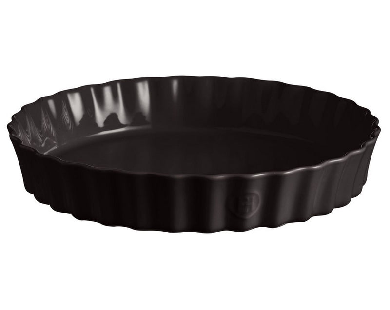 Tourtière 28 cm Emile Henry en céramique, pour des tartes et tourtes parfaitement dorées.
